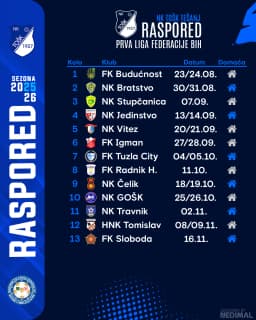 Graficki dizajn, Raspored utakmica - NK TOŠK – Profesionalna grafika i štampa NEDIMAL Tešanj