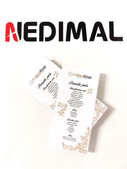 Print - Svadbeni menij, ponuda pića - Golden Rings – Profesionalna grafika i štampa NEDIMAL Tešanj