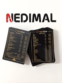 Print - Menij, ponuda pića i hrane, Cjenovnik - Golden Rings – Profesionalna grafika i štampa NEDIMAL Tešanj