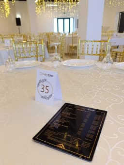 Print - Menij, ponuda pića i hrane, Brojevi za svadbeni stol, Cjenovnik - Golden Rings – Profesionalna grafika i štampa NEDIMAL Tešanj